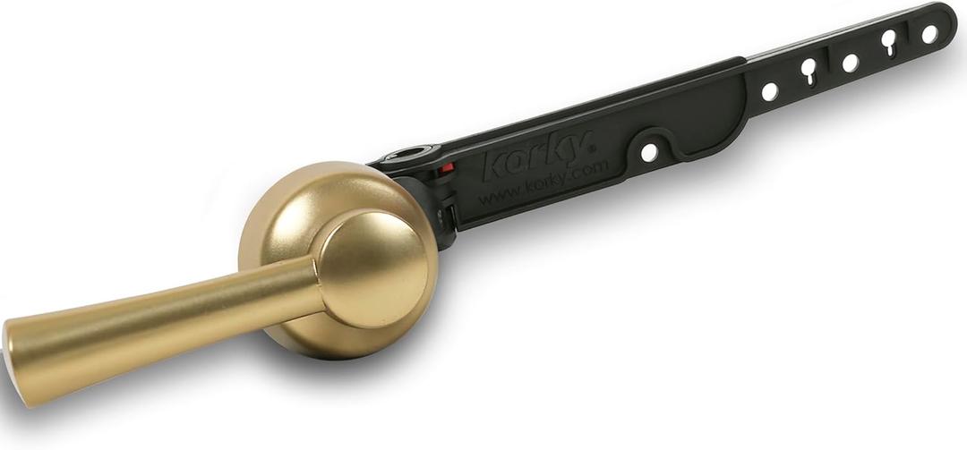 Korky 6094BP StrongARM Tank Lever, Universal to Fit Front Angled Side Left and Right Mount Toilets, Brushed Gold, Simple Style
