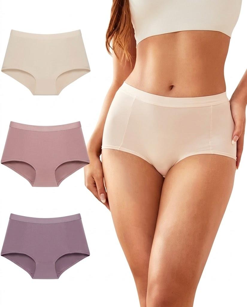 Reshinee Organic Micro Modal Women's Underwear Breathable Full Briefs Soft Panties Comfort Underpants Ladies Panties 3 Pack 3XL