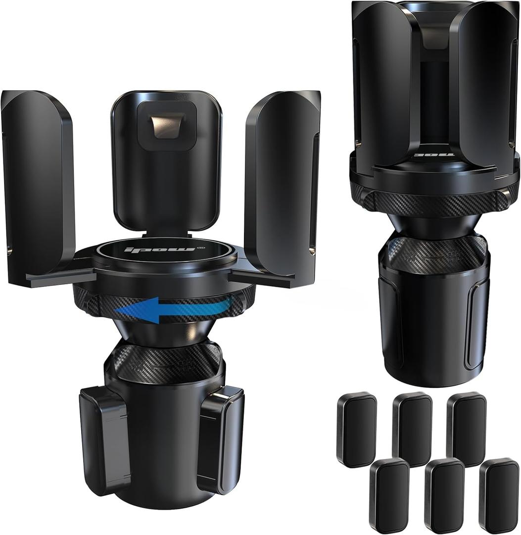 IPOW 2Pack Car Cup Holder Expander with Adjustable Holder & Base, Compatible with Yeti Ramblers, Hydro Flasks Most Coffee Mugs Bottles & Cups