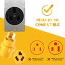 Kanayu NEMA 10-50P to 10-30R Dryer Adapter 3 Prong 50amp Male Plug to 30 Amp Female Connector Adapter, Dryer Receptacle for Old Style(Yellow)
