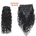 Water Wave Curly Clip In Human Hair Extensions 8 Pcs 20 Clips Brazilian Remy Hair 120g Wavy Curly Clip Ins Natural Black 22 Inches