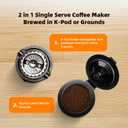 Horavie Mini Single Serve Coffee Maker for K Cup and Ground Coffee, Fast Brew One Cup Coffee Machine with Descaling Reminder and Water Window, 6 to 12 oz. Brew Sizes, White