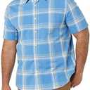 Amazon Essentials Men's Short Sleeve Dress Shirt with Stretch, Charcoal White Vertical Stripe Size 3XL