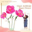 5.9 Ft Large Paper Artificial Flowers,Giant Flowers for Decoration,Standing Huge Handcrafted Poppy Flowers for Garden,Hotel,Office,Photography Props,Wedding,Art Gallery,Shop Window Display(Rose)