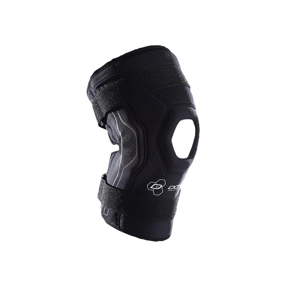 DonJoy Performance Bionic Hinged Knee Brace - Bilateral Ligament Protection for Hyperextension, Sprains, Meniscus Injury - Black, Medium