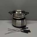 Nostalgia 6-Cup Electric Fondue Pot Set for Cheese & Chocolate - 6 Color-Coded Forks, Temperature Control - Stainless Steel Kitchen Gadgets and Appliances for Hors d'Oeuvres and More - Stainless Steel