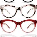 2 x IVNUOYI 4 Pack Reading Glasses Blue Light Blocking Readers for Women,Stylish Ladies Computer Eyeglasses with Spring Hinge