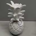 Distressed White Wooden Pineapple, Nautical Home & Office Decor, Tropical Pineapple Figurine, 12 Inches