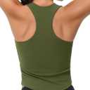 MAGCOMSEN Women's Crop Workout Tank Tops with Built in Bra Fitted Racerback Sleeveless Yoga Shirts Camisole (L)
