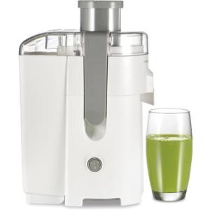 Hamilton Beach HealthSmart Juicer Machine, Compact Centrifugal Extractor, 2.4 Feed Chute for Fruits and Vegetables, Easy to Clean, BPA Free, 400W, White (67501)