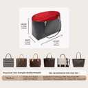Purse Insert with Carry Handle, with Silky Satin Interior for Daily Commute & Travel, Fits Anjou Artois PM and More (Medium, Black-Red)