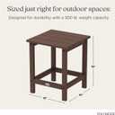 POLYWOOD ECT18MA Long Island 18" Side Table, Mahogany