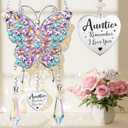Aunt Gifts from Niece Nephew, Mothers Day Aunt Gifts for Auntie Gifts, Best Aunt Gifts Aunt Birthday Gifts for Auntie, Best Auntie Butterfly Crystal Sun Catcher Indoor Window Hanging