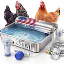 3 Gallon Automatic Chicken Waterer, Real 304 Stainless Steel Metal Poultry Waterer with Upgraded Float Valve, Extra Filter, 1.5M Hose (Stainless Steel Auto Waterer Set)