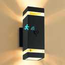 Motion Sensor Outdoor Wall Lights, Dusk to Dawn Exterior Sconce, Black Aluminum Waterproof Porch Light Fixtures with GU10 LED Bulbs, Modern Wall Mount Lighting for House Garage, ETL Listed (Warm Light 1Pack)