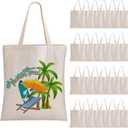 24Pack Canvas Tote Bags Bulk, 16 x 14Inch 10oz Cotton Blank Canvas Tote Bags Reusable Grocery Bags Shopping Cloth Bags w/Handles Personalized Present Bags for Women, Mother's Day Craft (Ivory)