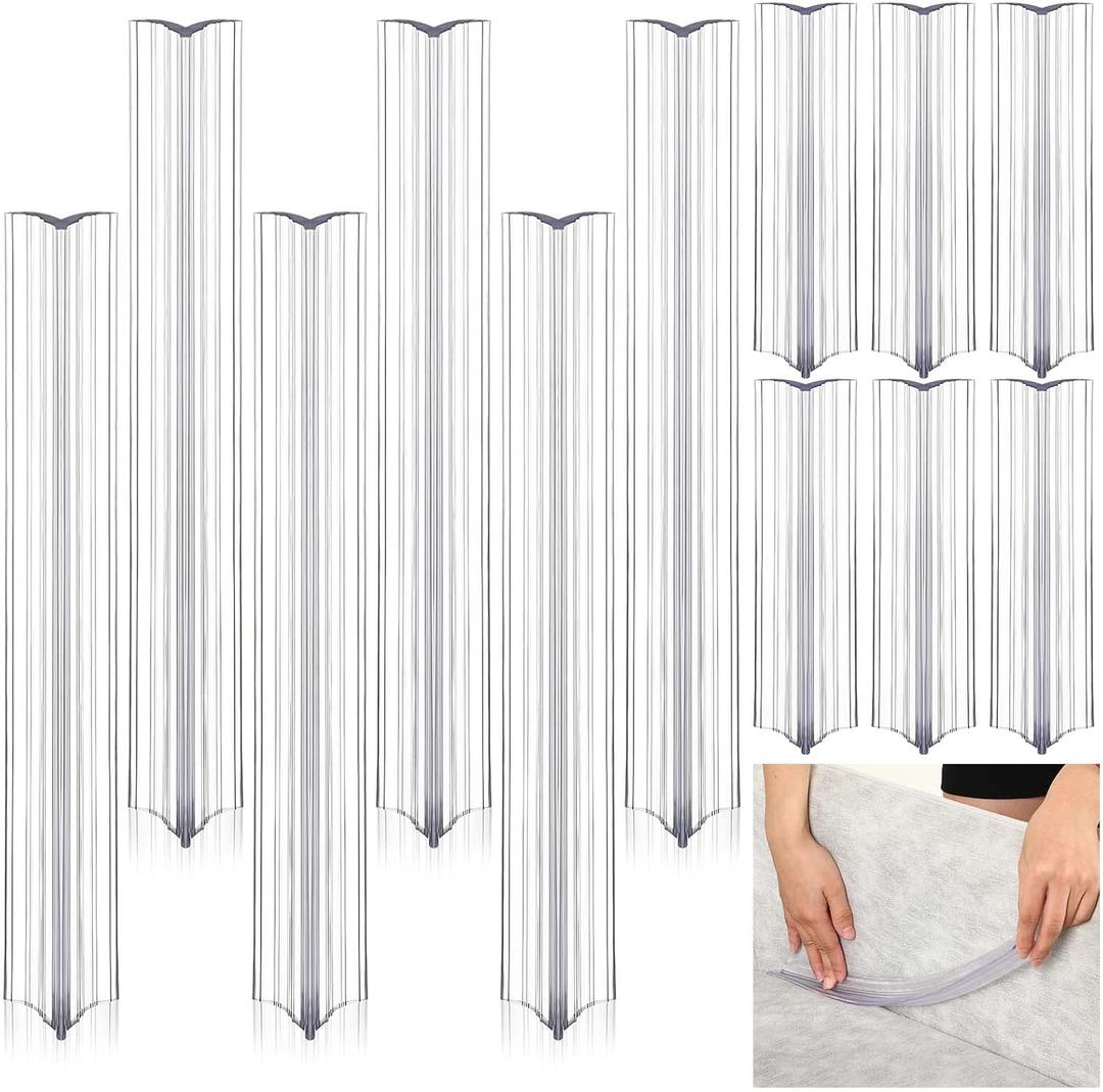 Yinkin Namalu Sofa Slipcover Grips Tucks 8" and 16" Sofa Cover Tucks Long Clear Couch Cover PVC Anti Slip Slipcover Tuck Grips for Sectional Couch Covers Recliner Chair Cushion Armchairs(12 Pieces)