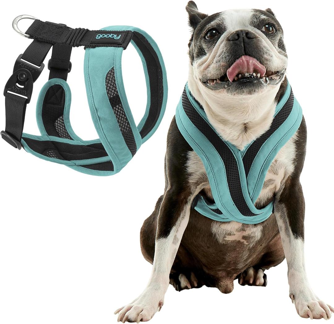 Gooby Comfort X One Dog Harness - Head-in Dog Harness for Dogs - Escape-Free & Choke Free - Breathable Mesh, Shock Absorbing, Easy Snap & Swivel Buckles - Seattle Blue, Large