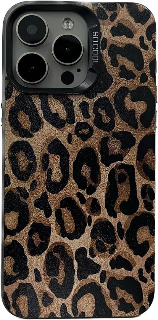 Case for iPhone 12/iPhone 12 Pro,Luxury Trendy Brown Leopard Print Cool Girly Design Matte Animal Pattern Slim Soft Anti-Scratch Protective Cover for iPhone 12/12 Pro Case Cheetah