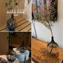 11in Black Glass jug vase, Floor Large Clear vase, Big Transparent Vintage Bubble Round Vase, Centerpieces for Farmhouse Tabletop Indoor Festive Decoration