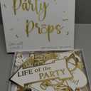 SOUL SHIFT 60PCs Fully Assembled Wedding Photo Booth Props - Prop Stand - Gold Signs - Elegant Wedding & Reception Party Supplies- Funny Wedding Props -Gold Foil Print – Bridal Photo Booth