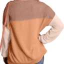 WIHOLL Womens Fall Fashion 2025 Long Sleeve Shirts Color Block Knitted Ribbed Tunic Tops Casual Loose Fit Trendy (L)