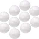 12 Pcs White Paper Lantern Party Decoration 8 Inches Hanging Round Lanterns Hanging Paper Decoration for Homecoming 2025 HOCO Winter Christmas Party Decorations Supplies 