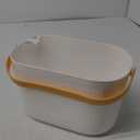 UUJOLY Plastic Storage Baskets with Handles, Shower Caddy Shelf Organizers Basket for Bathroom, Kitchen, Dorm Room, Yellow (1 Pack)