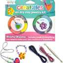 Ooly Creatibles Air Dry Clay Jewelry Kit for Kids, DIY Art Jewelry Making Kit with 6 Clay Colors, Beads, Shaping Tool, and Elastic Yarn, Non-Toxic Gifts for Kids Ages 6 and Up