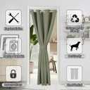 AOSKY Door Curtains for Doorway Privacy, Olive Green Grommet Closet Curtains for Bedroom, Door Window Curtain, Light Blocking Thermal Insulation Drapes for Living Room Set of 1 Panels, 25" W x 80" L