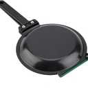 Qiilu Double Sided Non Stick Ceramic Coating Flip Frying Pan Pancake Maker - Green Iron Household Kitchen Cookware