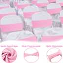 Kinlop 50 Pcs Spandex Chair Sashes Bows Chair BanB0C3V1RSWZds Slider Sashes for Covers Elastic Bands Ties Without Buckle Decorations for Wedding Party Events Ceremony Birthday(Pink)
