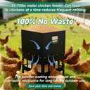 55-70LBS Large Chicken Feeder No Waste 16-Ports Automatic With Magnetic Baffle to Prevent Rodents and Mice Large Poultry Feeder Adjustable height Suitable for All Poultry, Weatherproof (55-70LBS)