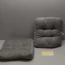 Wellsin Chair Cushions for Dining Chairs, Kitchen Chair Cushions Set of 2, Tufted Chair Pads with Non-Slip Bottom, 16" x 16", Dark Gray