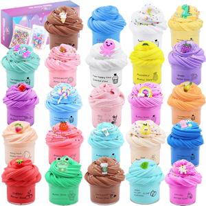 24 Pack Butter Slime Kit, Party Favor Supplies, Super Soft, Non-Sticky, Goody Bag Toy, Prize for Girl and Boys, Christmas Stocking Stuffers