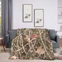 Throw Blanket 60x80 Inch,Camouflage Camo Forest Cozy Soft Lightweight Fuzzy Flannel Blanket 80x60 Inch Suitable for Couch Bed Sofa Living Room in All Seasons