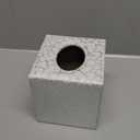 Sumnacon Square Leather Tissue Box Cover - Stylish Cube Tissue Box Holder with Magnetic Bottom, Decorative PU Tissue Box for Vanity Dresser Night Stand Table Countertop Home Office Car, Silver