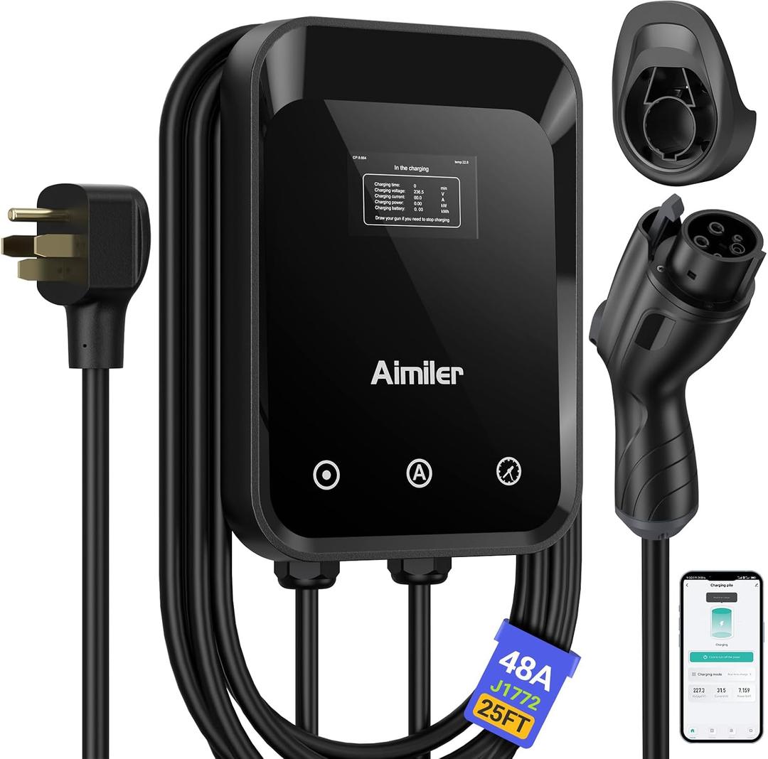 Level 2 EV Charger, 48A/11.5kW, Nema 14-50P Plug Electric Vehicle (EV) Charger, 25ft Cable ETL Certified, J1772 Connector EVSE EV Electric Car Charging Stations for Home Level 2, Black, 
Output Voltage	240 volts