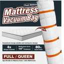 Vacuum Mattress Bag for Memory Foam and Latex with Band, Ideal for Convenient Moving, Storage and Transportation (Queen/Full) (Orange)