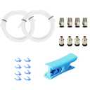 3D Printer Bowden Tube 2M, PTFE Tube Teflon Bowden Tubing with high Grade PC4-M6 & PC4-M10 Pneumatic Fittings,Tube Cutter, for 1.75mm Filament Ender 3/Ender 3 V2/Ender 3 Pro/CR 10 Series (White)