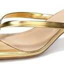 LULLASONG Women's Kitten Heels Sandals Square Open Toe Flip Flop Heels 1.8-2 Inch Heeled Sandals for Women Size 8.5