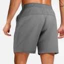 Separatec Mens Workout Shorts - 7 Inch Lightweight Breathable Quick Dry Gym Running Shorts for Men with Zipper Pockets (Gray, XL)