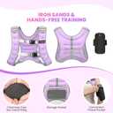 Fragraim Weighted Vest for Women Men - 8lb/10lb/12lb/16lb/22lb/25lb/30lb Weight Vest with Reflective Stripe, Detachable Phone Pouch, Ideal for Walking, Strength Training, Running, Workout, Cardio (Purple)