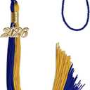 Endea Graduation Double Color Tassel with Gold Date Drop (Royal Blue/Bright Gold, 2026)