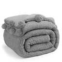 LBRO2M Double Sided Sherpa Blanket,King Size Super Soft Fuzzy Plush Warm Cozy Fluffy Throw Reversible Luxurious Blankets (Grey)