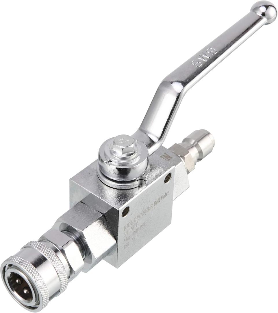 RIDGE WASHER High Pressure Ball Valve Kit for Power Washer Hose, 3/8 Quick Disconnect, 4500 PSI