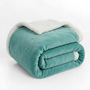 Sherpa Double-Sided Blankets, Plush & Cuddly Throw, Extra-Plush Thermal Fleece Blanket for Sofa/Couch/Bedding, Super Soft Living Room Blanket with Anti-Pilling (Green, 60×80)