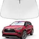 Proadsy 2025 Upgrade Windshield Sun Shade Custom Fit Highlander 2020-2024 2025 4-Layer Foldable Front Sunshade Protector Sun Visor Blocks UV Rays Keep Car Cooler