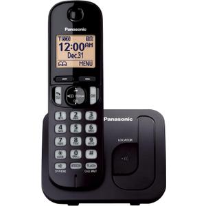 Panasonic Cordless Phone, 1.6" Backlit Display, Call Block, Speakerphone, 10 Hours Talk Time, 1 Handset  KXTGC200B (Black)