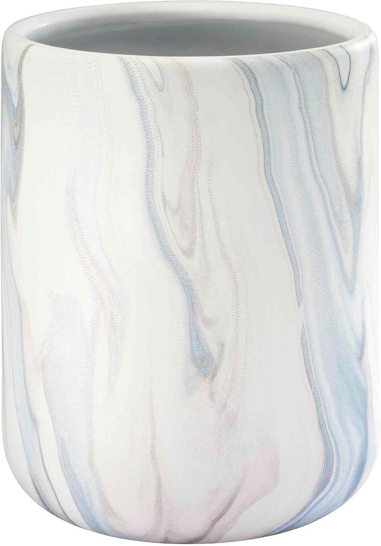 Avanti Linens - Wastebasket, Resin Accessories, Guest Bathroom Essentials (Waves Collection, Blue), 
Capacity	1.67 gallons